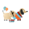 Dalmatian dog wall clock teal