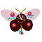 Butterfly wall clock red
